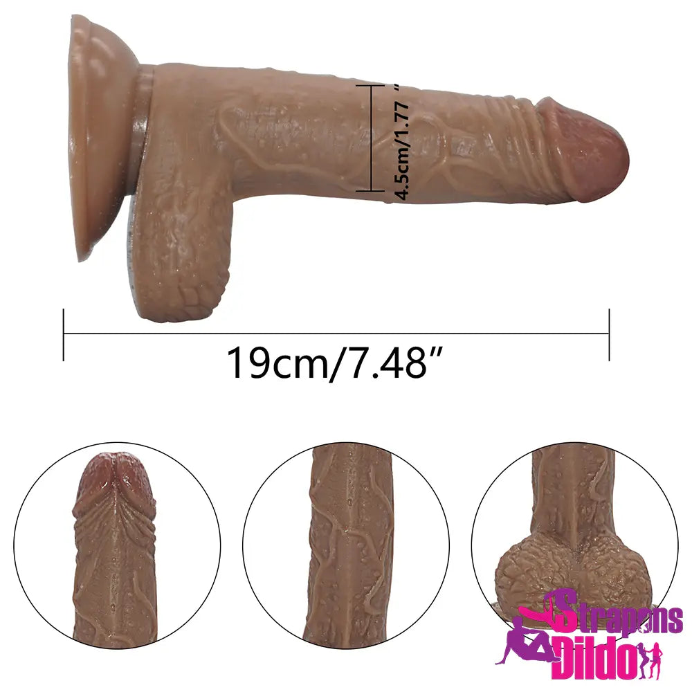 7.48in Real Lifelike Strap on Silicone Dildo For Women Masturbation - Strap ons Dildo