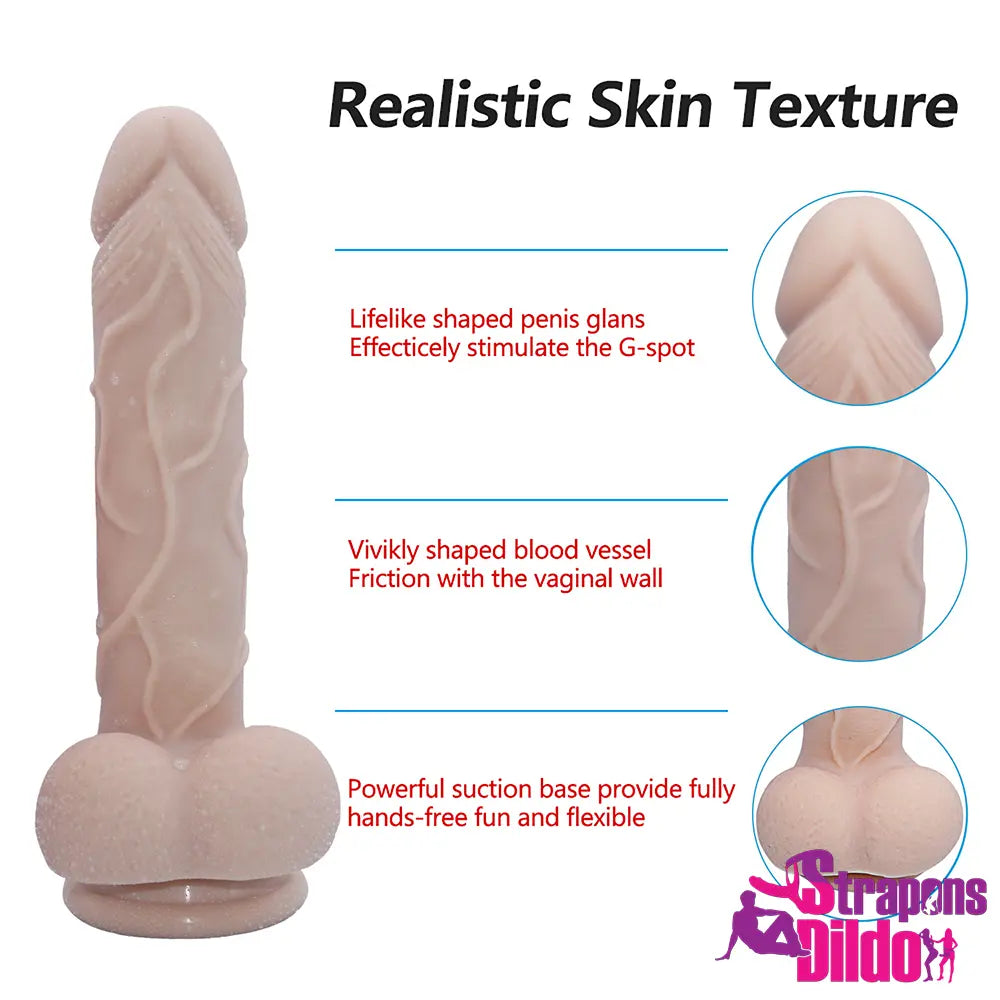 7.87in Real Feeling Lifelike Penis Strap on Dildo For Men Orgasm - Strap ons Dildo