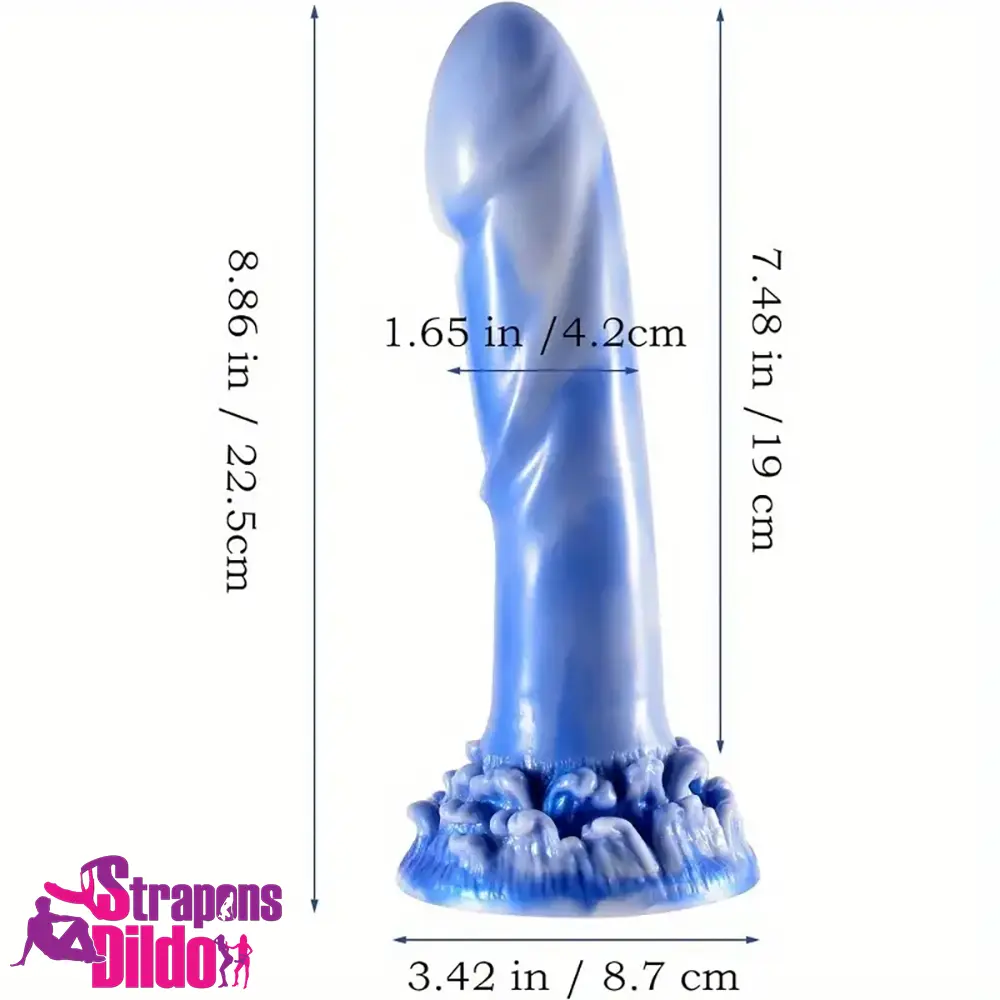 8.86in Huge Silicone Soft Monster Quick Orgasm Dildo With Suction Cup Strap ons Dildo