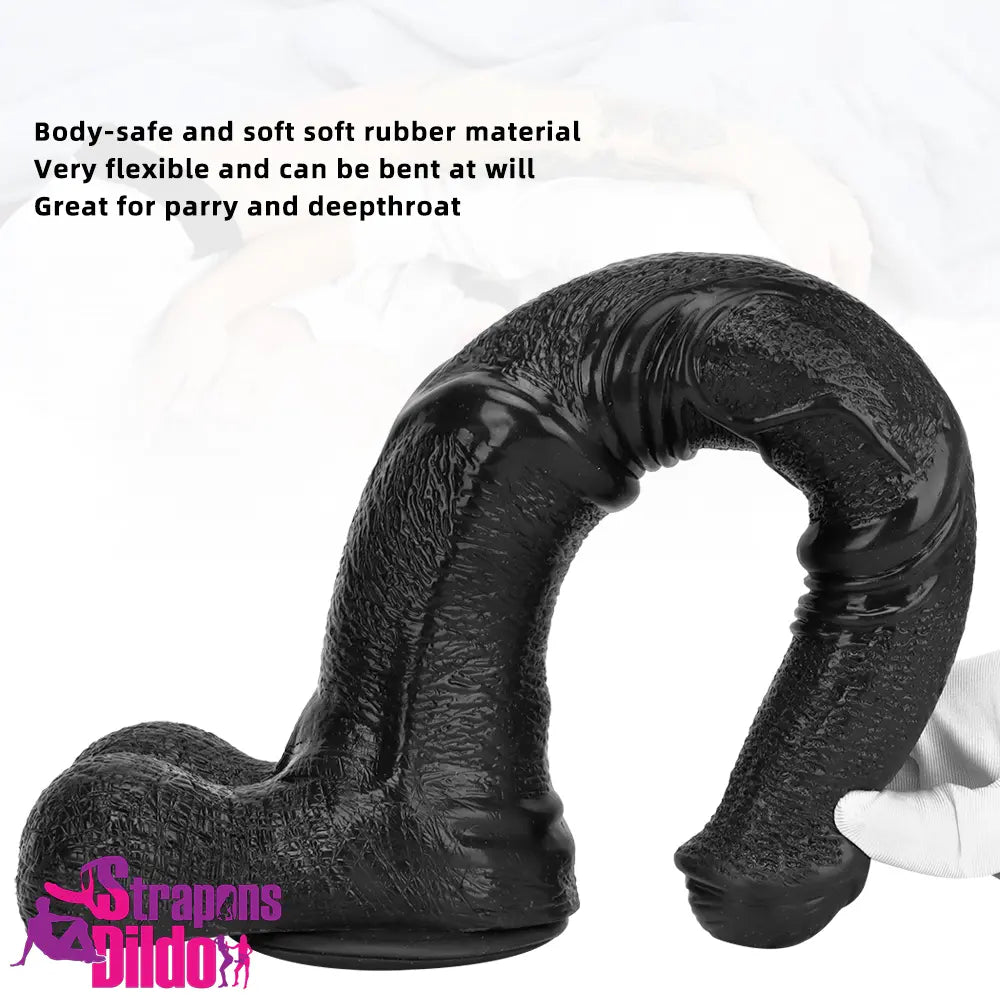 14.76in Extra Long Huge Black Soft Liquid Silicone Horse Animal Dildo Strap ons Dildo