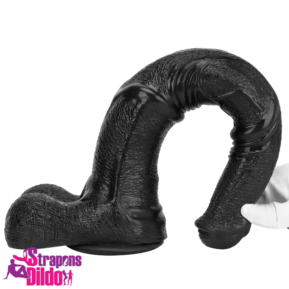 14.76in Extra Long Huge Black Soft Liquid Silicone Horse Animal Dildo Strap ons Dildo