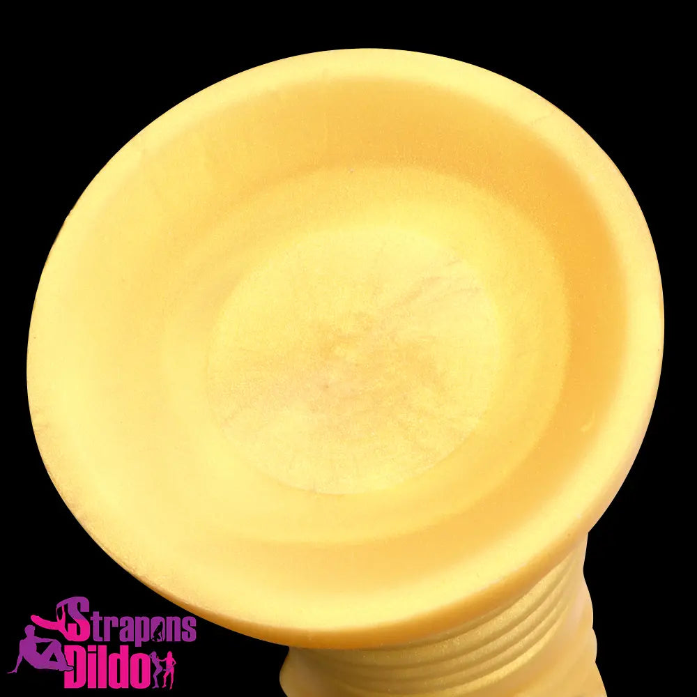 7.08in Soft Liquid Silicone Thick Wide Golden Spiked Butt Plug Dildo Strap ons Dildo