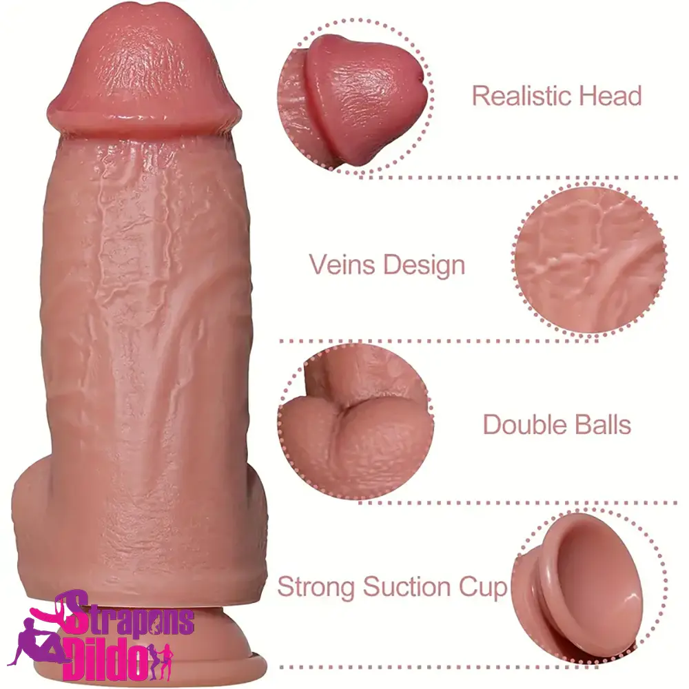 8in Realistic Large PVC Dildo For Couples Throat Trainer Solo Sex Play Strap ons Dildo