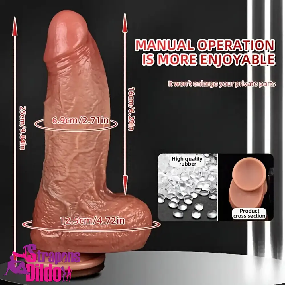 9.84in Realistic Silicone Big Flexible Dildo For Hands-Free G spot Stimulator Strap ons Dildo