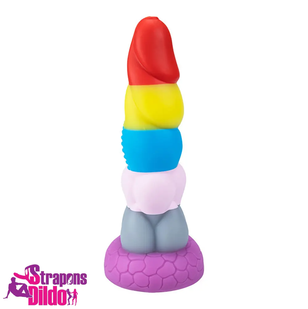 8.66in Silicone Rainbow Soft Big Dildo For Gay LGBT Vaginal Massaging Strap ons Dildo