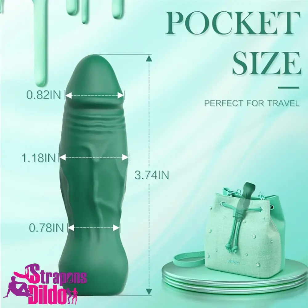 3.74in Small Automatic Vibrating Electric Dildo With Veins Intensity Levels Strap ons Dildo