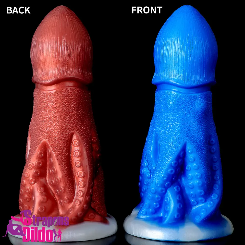 8.26in Fantasy Big Octopus Tentacle Silicone Soft Wide Dildo Sex Toy Strap ons Dildo