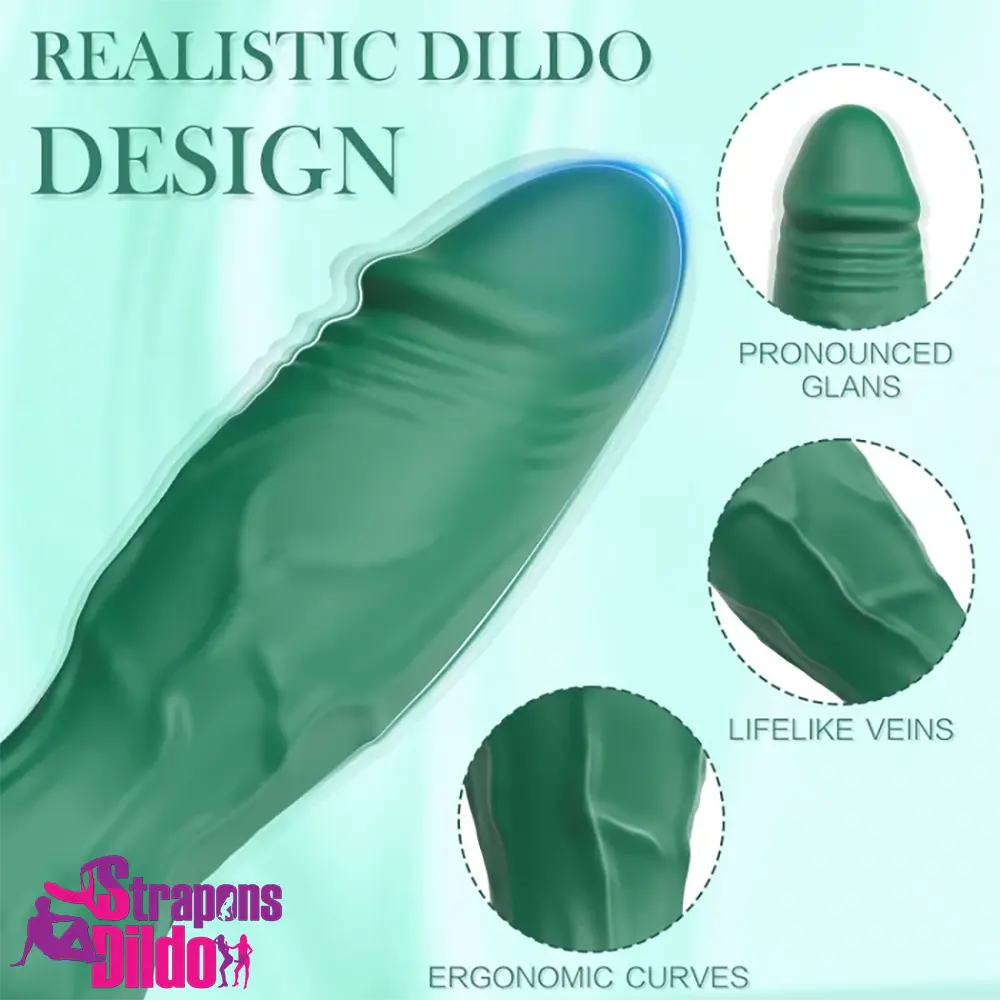 3.74in Small Automatic Vibrating Electric Dildo With Veins Intensity Levels Strap ons Dildo