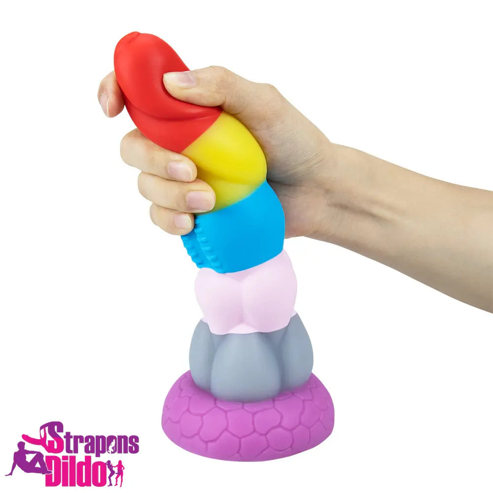 8.66in Silicone Rainbow Soft Big Dildo For Gay LGBT Vaginal Massaging Strap ons Dildo