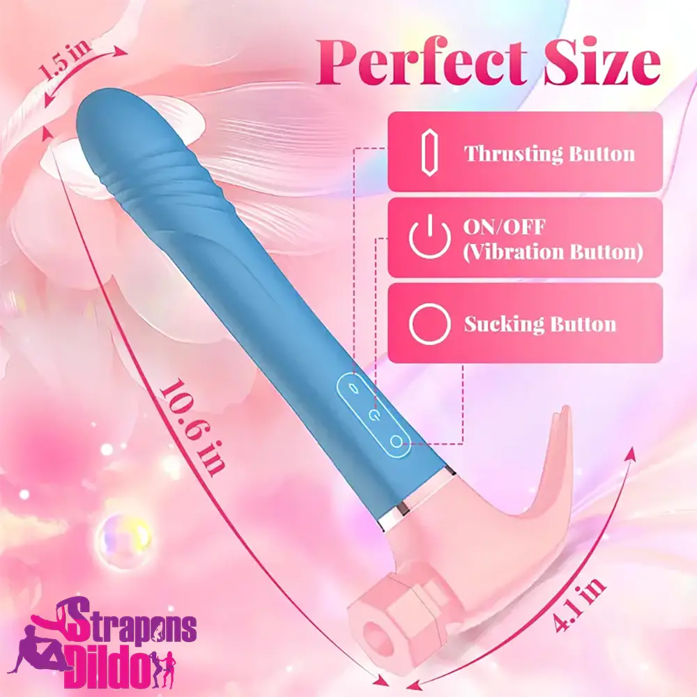 10.6in Soft Thrusting Sucking Swing Flapping Beating Cock Dildo Strap ons Dildo