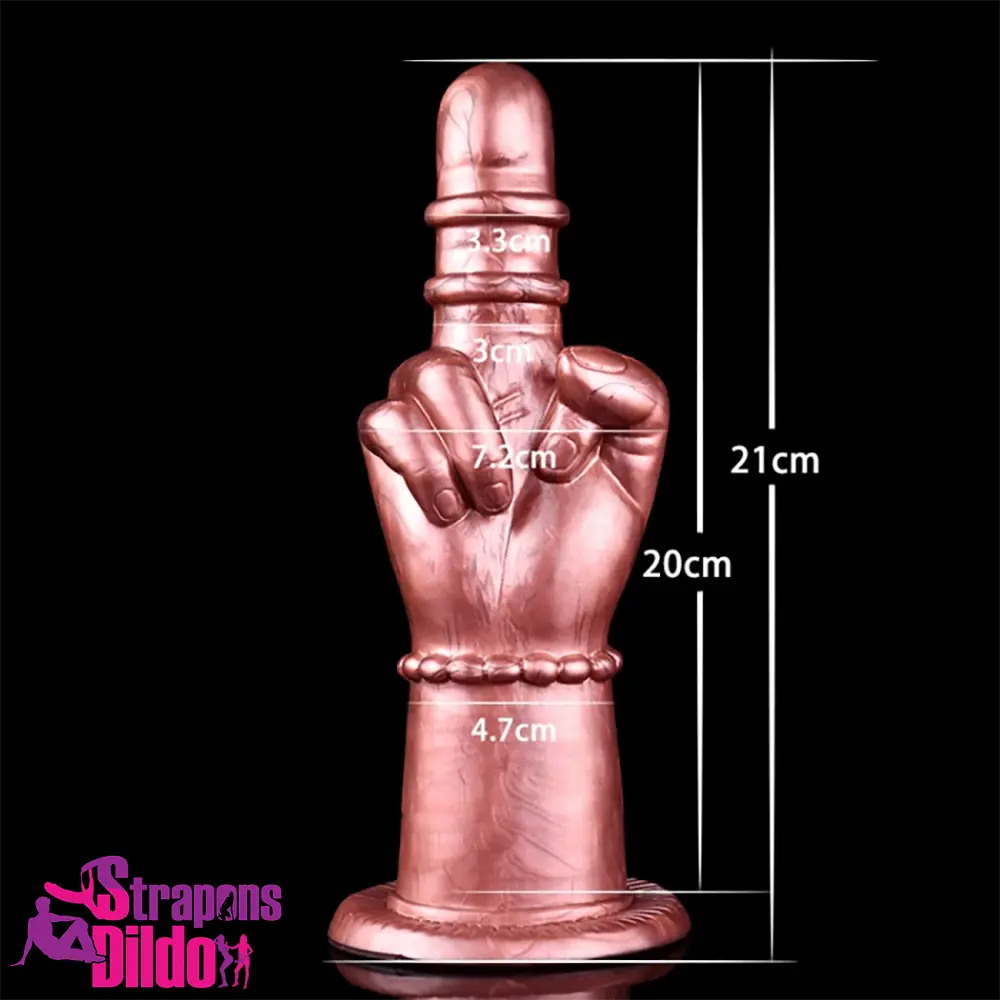 8.27in Middle Finger Fist Silicone Big Soft Dildo For Adult Love Sex Strap ons Dildo