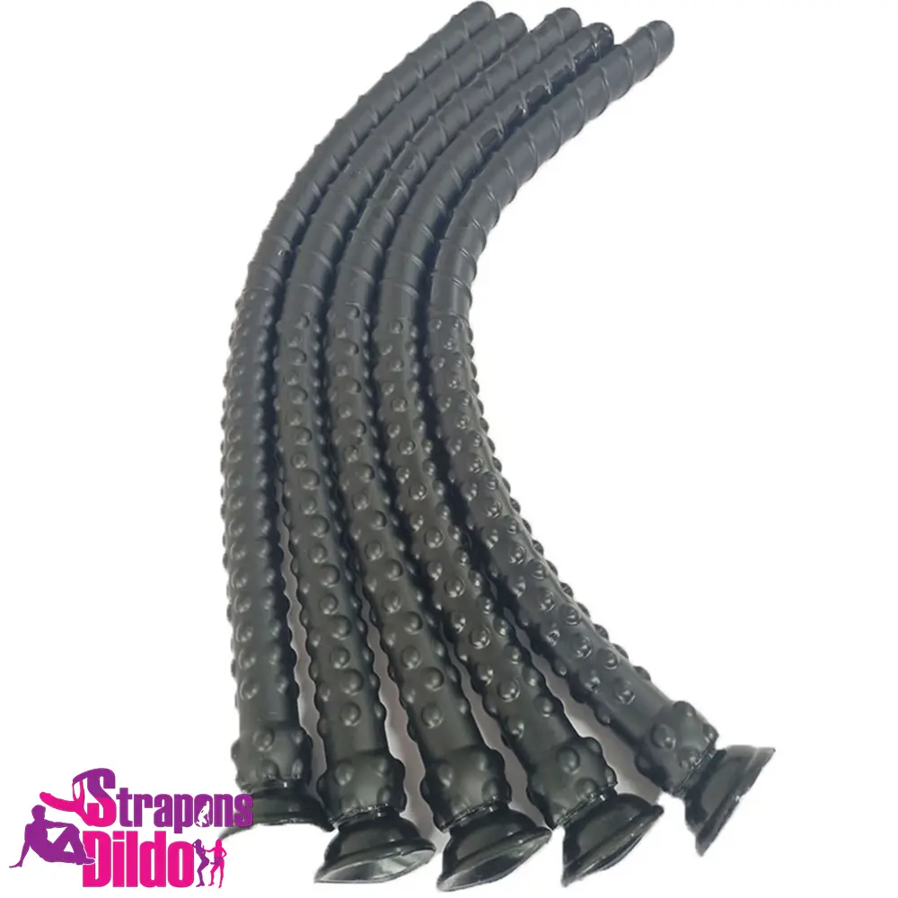 27.56in Silicone Soft Huge Long Black Spiked Spiral Rebar Dildo Butt Plug Strap ons Dildo