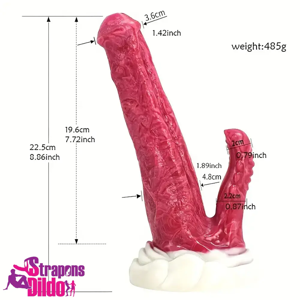 8.86in Ejaculating Big Silicone Soft Odd Dildo For Adults G-Spot Strap ons Dildo