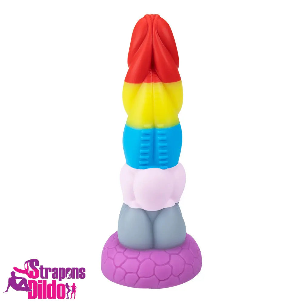 8.66in Silicone Rainbow Soft Big Dildo For Gay LGBT Vaginal Massaging Strap ons Dildo