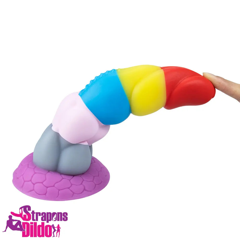 8.66in Silicone Rainbow Soft Big Dildo For Gay LGBT Vaginal Massaging Strap ons Dildo