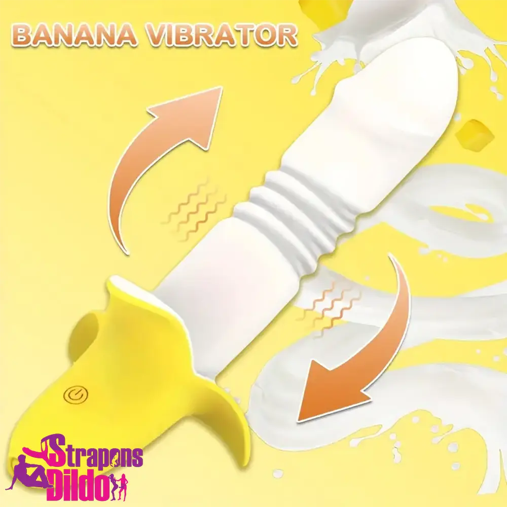 7.59in Banana Thrusting Vibrating Silicone Soft Dildo For Prostate Vibrator Strap ons Dildo