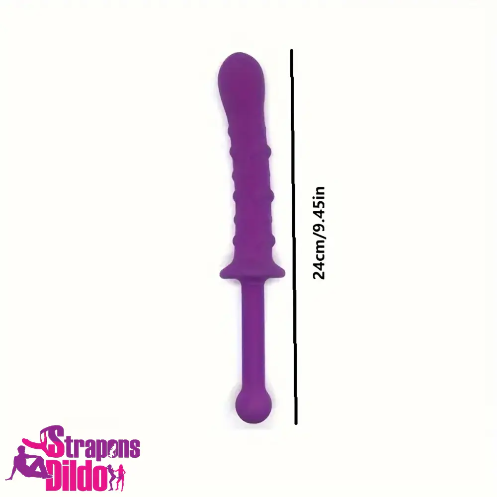 9.45in Unisex Soft Silicone Big Spiked Dildo With Handle For Orgasm Strap ons Dildo