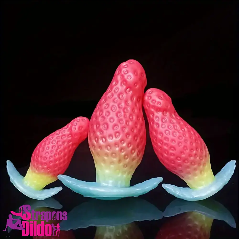 2.75in 3.54in 4.33in Strawberry Small Unisex Silicone Soft Penis Dildo Strap ons Dildo