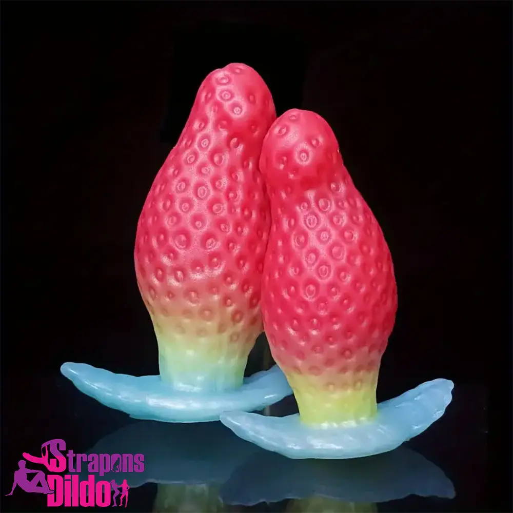 2.75in 3.54in 4.33in Strawberry Small Unisex Silicone Soft Penis Dildo Strap ons Dildo