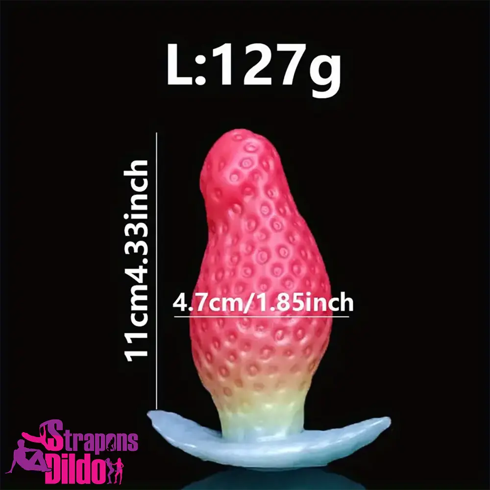 2.75in 3.54in 4.33in Strawberry Small Unisex Silicone Soft Penis Dildo Strap ons Dildo