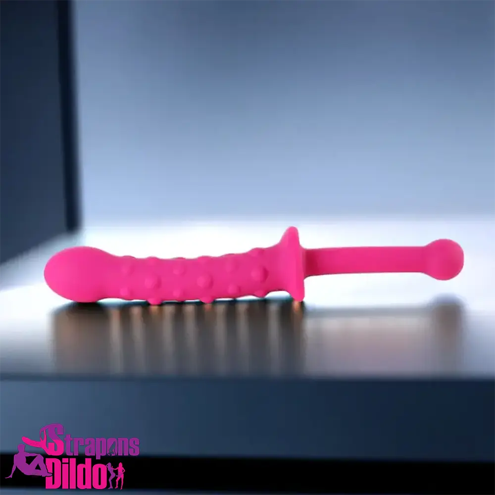 9.45in Unisex Soft Silicone Big Spiked Dildo With Handle For Orgasm Strap ons Dildo