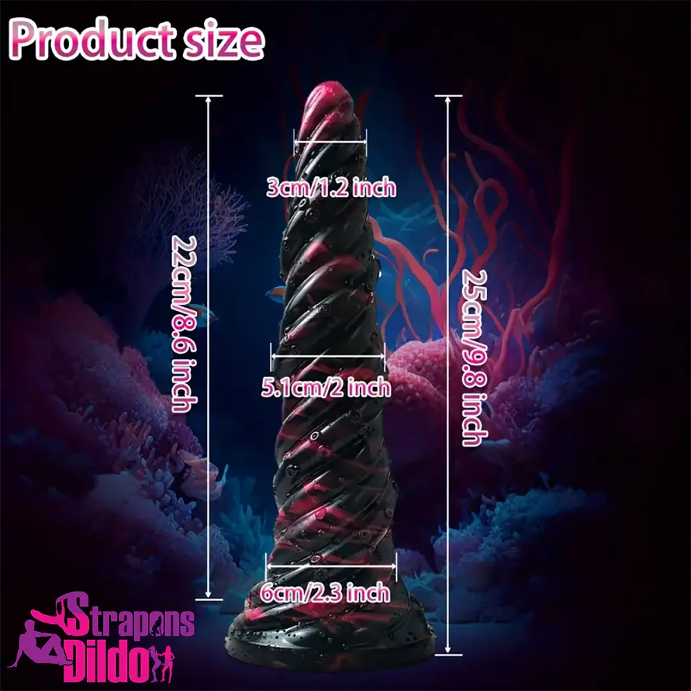 9.8in Fantasy Spiral Cock Dildo Butt Plug For Women G Spot Love Sex Strap ons Dildo