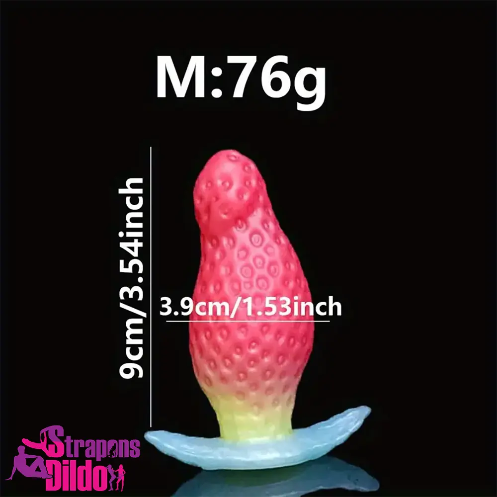 2.75in 3.54in 4.33in Strawberry Small Unisex Silicone Soft Penis Dildo Strap ons Dildo