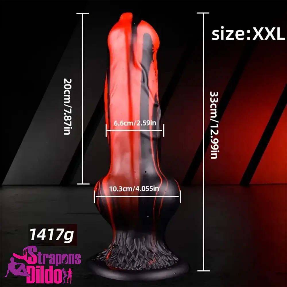 7.24in 7.51in 9.84in 10.62in 12.99in Animal Dog Vaginal Silicone Soft Dildo Strap ons Dildo