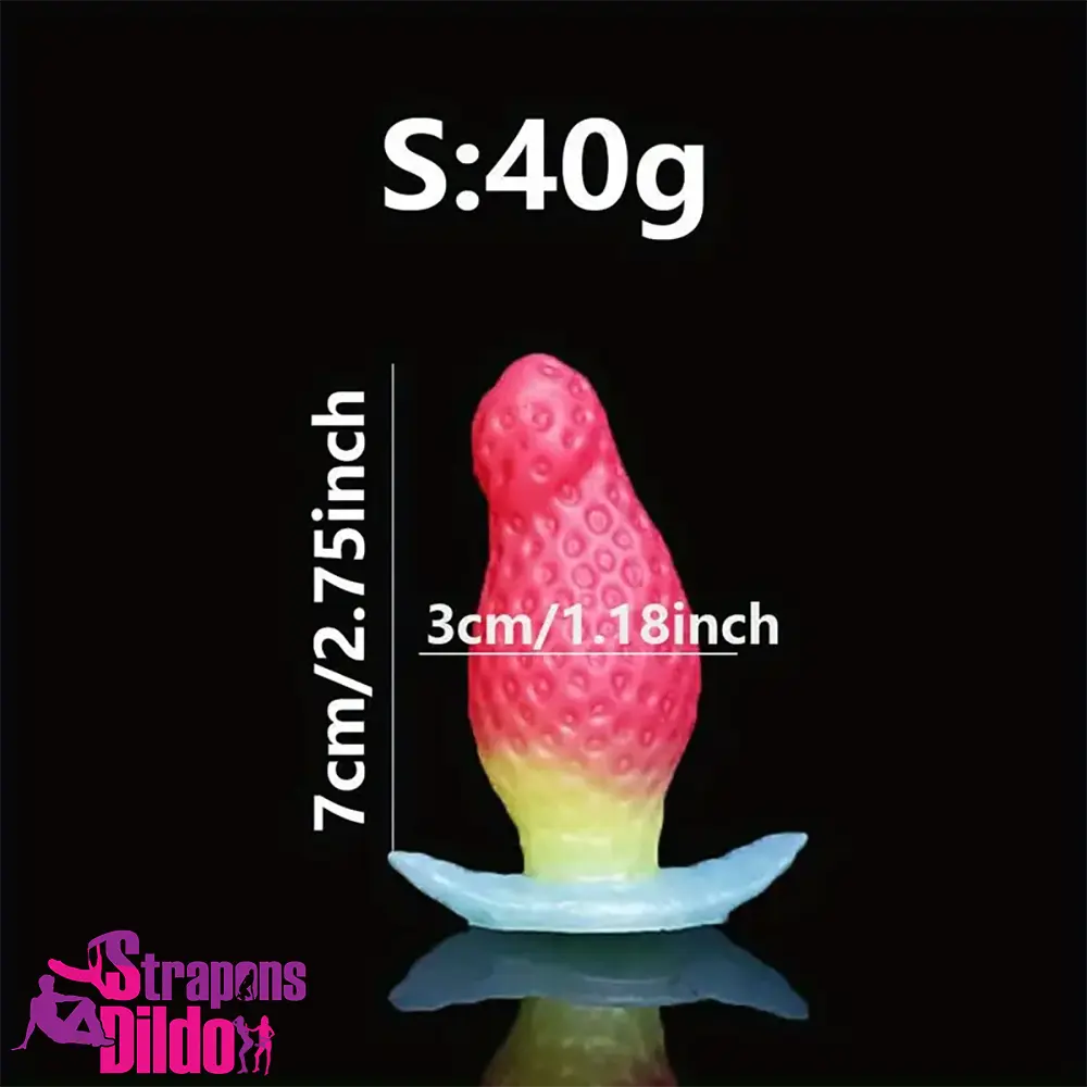 2.75in 3.54in 4.33in Strawberry Small Unisex Silicone Soft Penis Dildo Strap ons Dildo