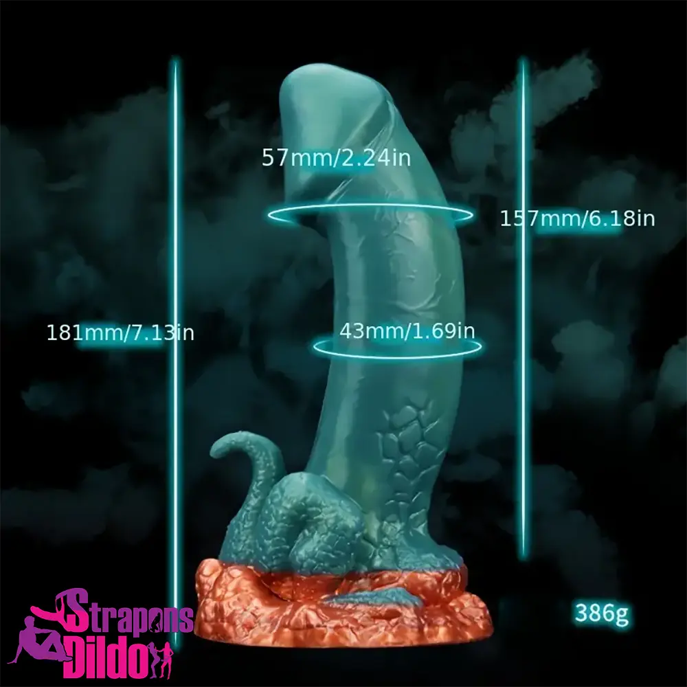 7.13in Dinosaur Monster Silicone Soft Dildo For Prostate Vaginal Love Strap ons Dildo