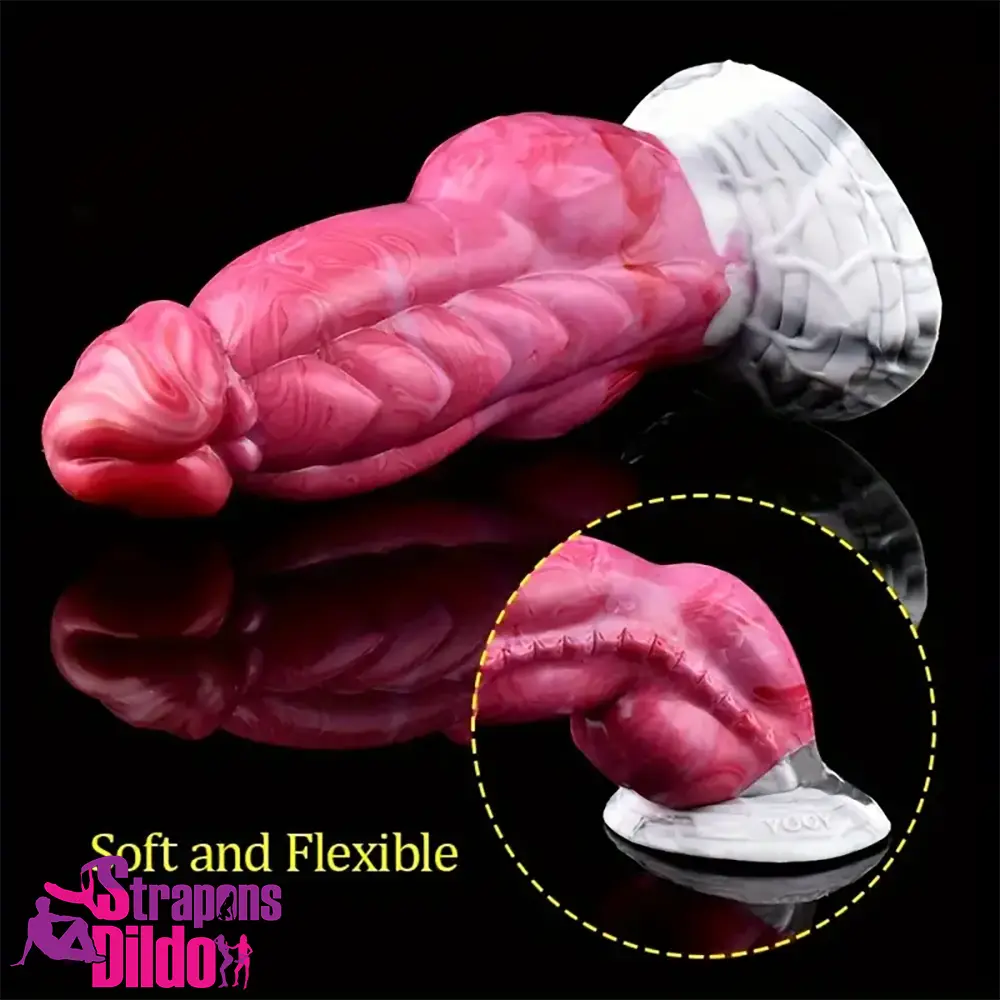 7.67in Fantasy Monster Silicone Soft Dildo For Vagina With Big Knot Strap ons Dildo