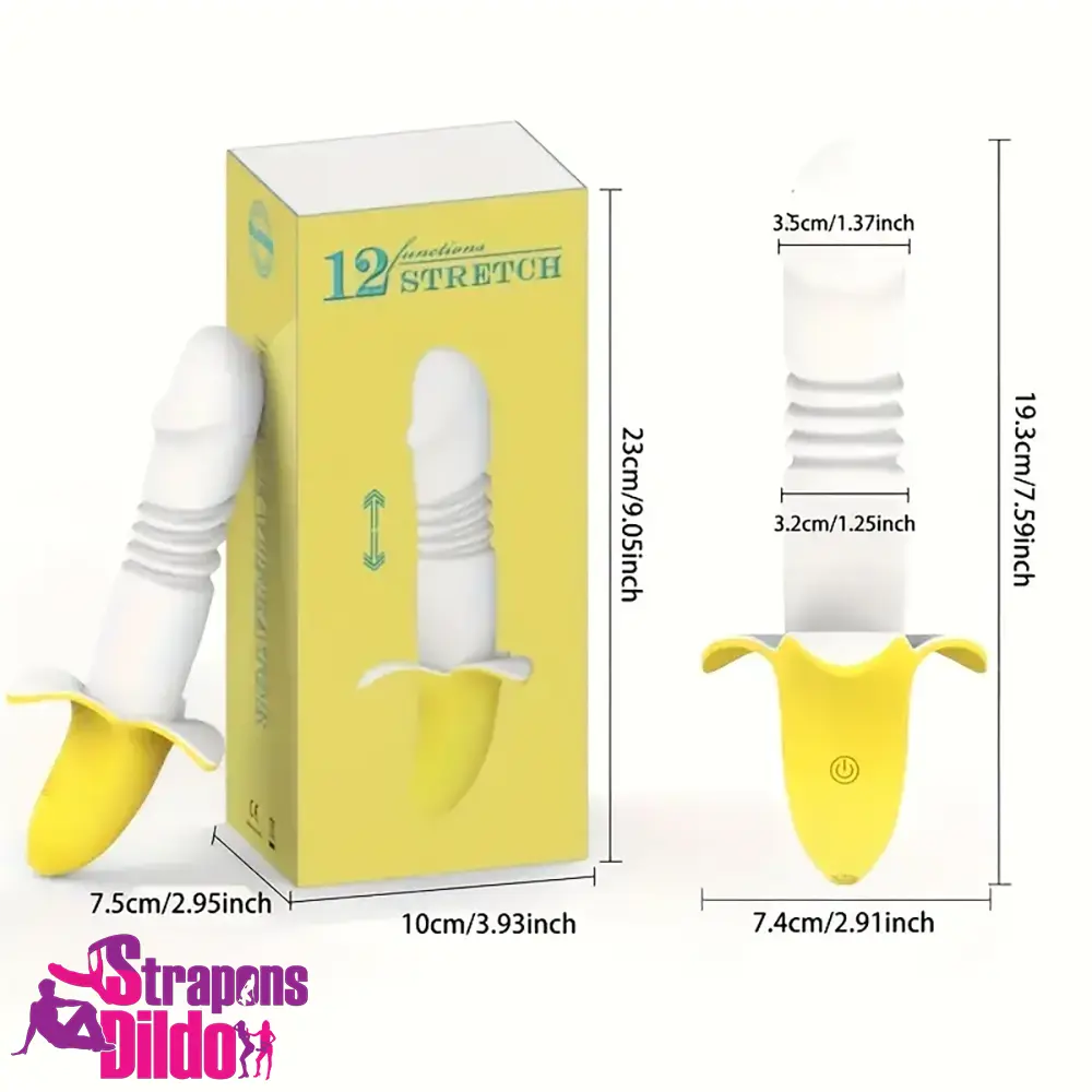 7.59in Banana Thrusting Vibrating Silicone Soft Dildo For Prostate Vibrator Strap ons Dildo