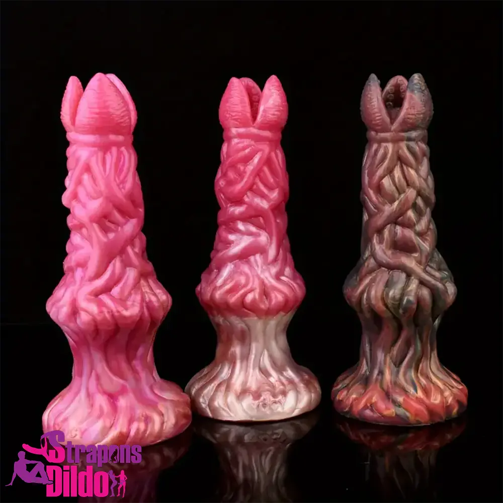 7.99in Silicone Soft Big Knot Alien Ovipositor Dildo Lay Eggs Sex Toy Strap ons Dildo