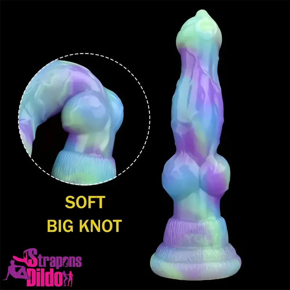 7.09in Fantasy Monster Dog Knot Silicone Soft Cock Dildo For Unisex Strap ons Dildo