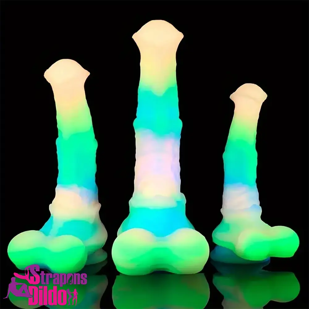 9.65in 11.02in 12.6in Rainbow Luminous Large Horse Stimulation Dildo Strap ons Dildo