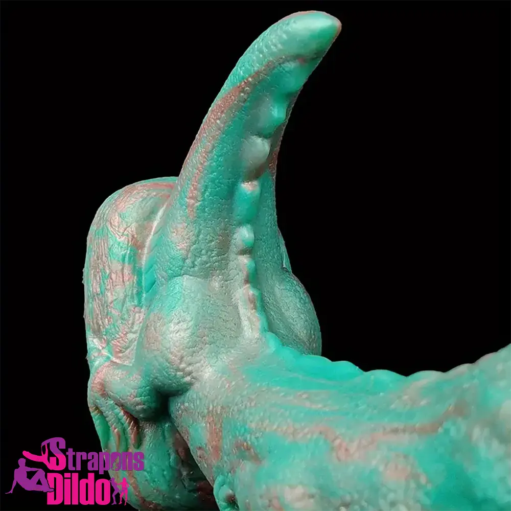 8.66in Fantasy Animal Dinosaur Monster Silicone Wide Soft Dildo Strap ons Dildo