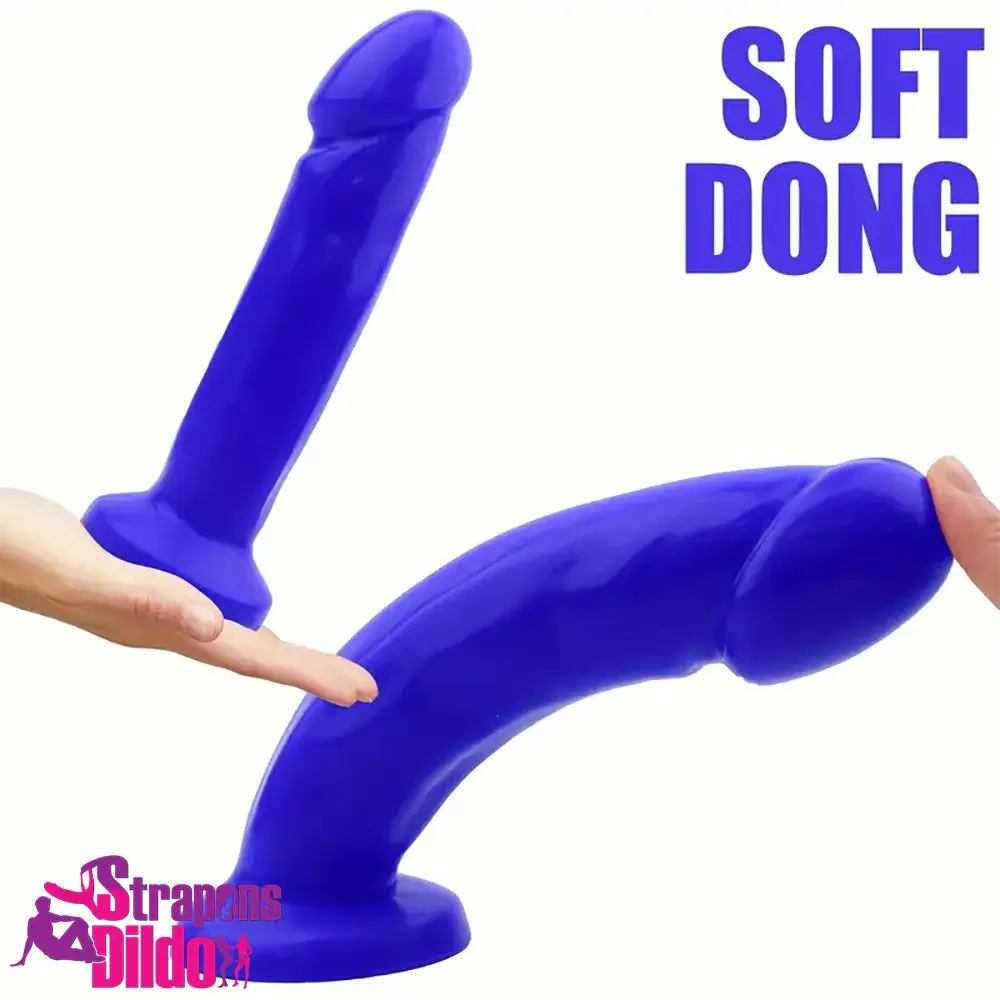 7.6in Body Safe Silicone Soft Dildo For Women Men Couples Suction Cup Strap ons Dildo