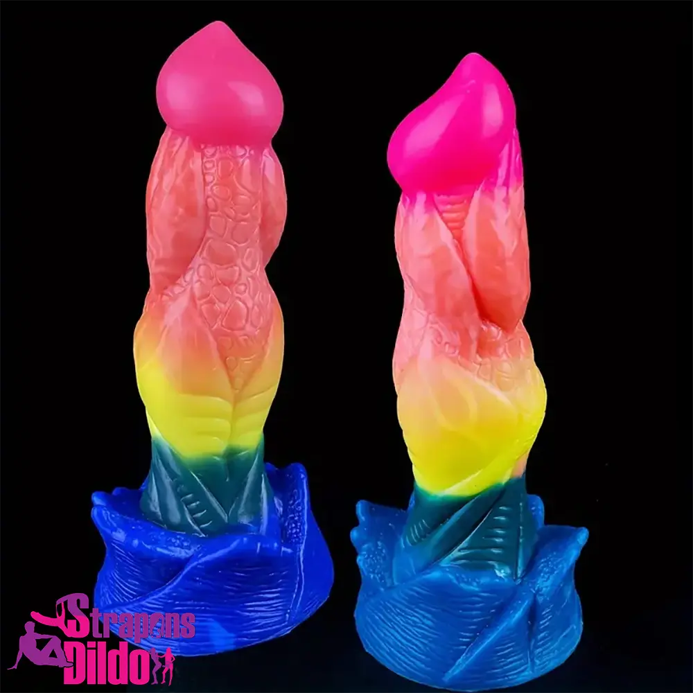 8.07in Silicone Fantasy Monster Big Soft Dildo For G-Spot Anal Sex Strap ons Dildo