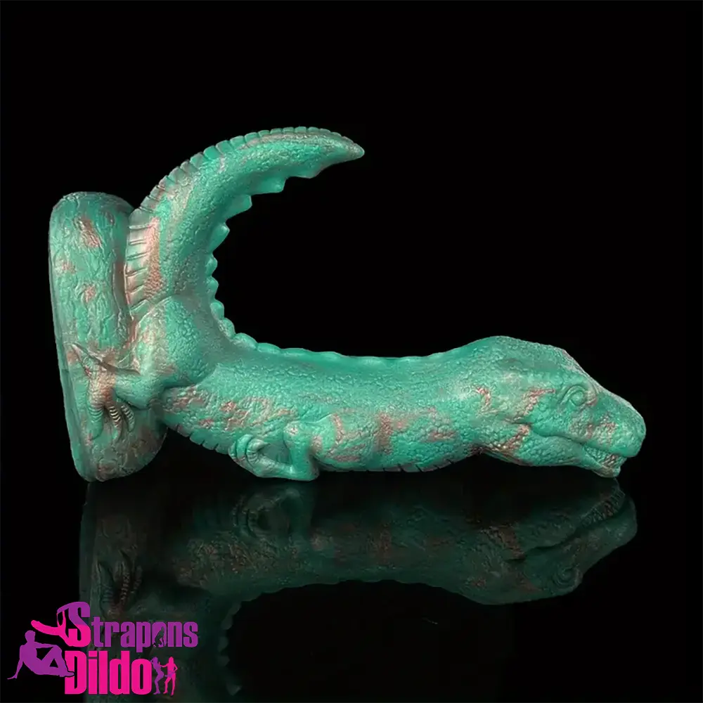 8.66in Fantasy Animal Dinosaur Monster Silicone Wide Soft Dildo Strap ons Dildo