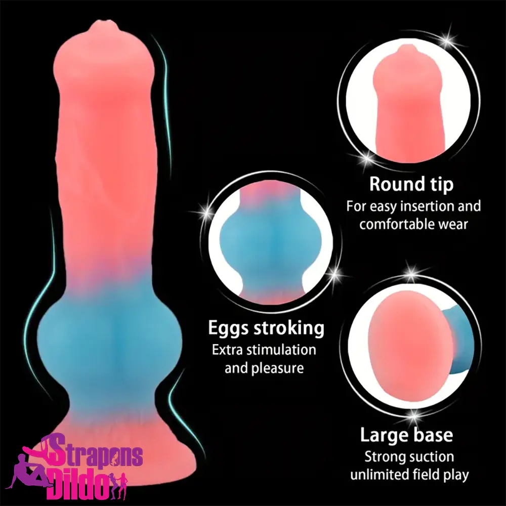 7.08in 7.48in 9.44in 10.23in 13in Silicone Soft Big Glowing Dog Real Dildo Strap ons Dildo