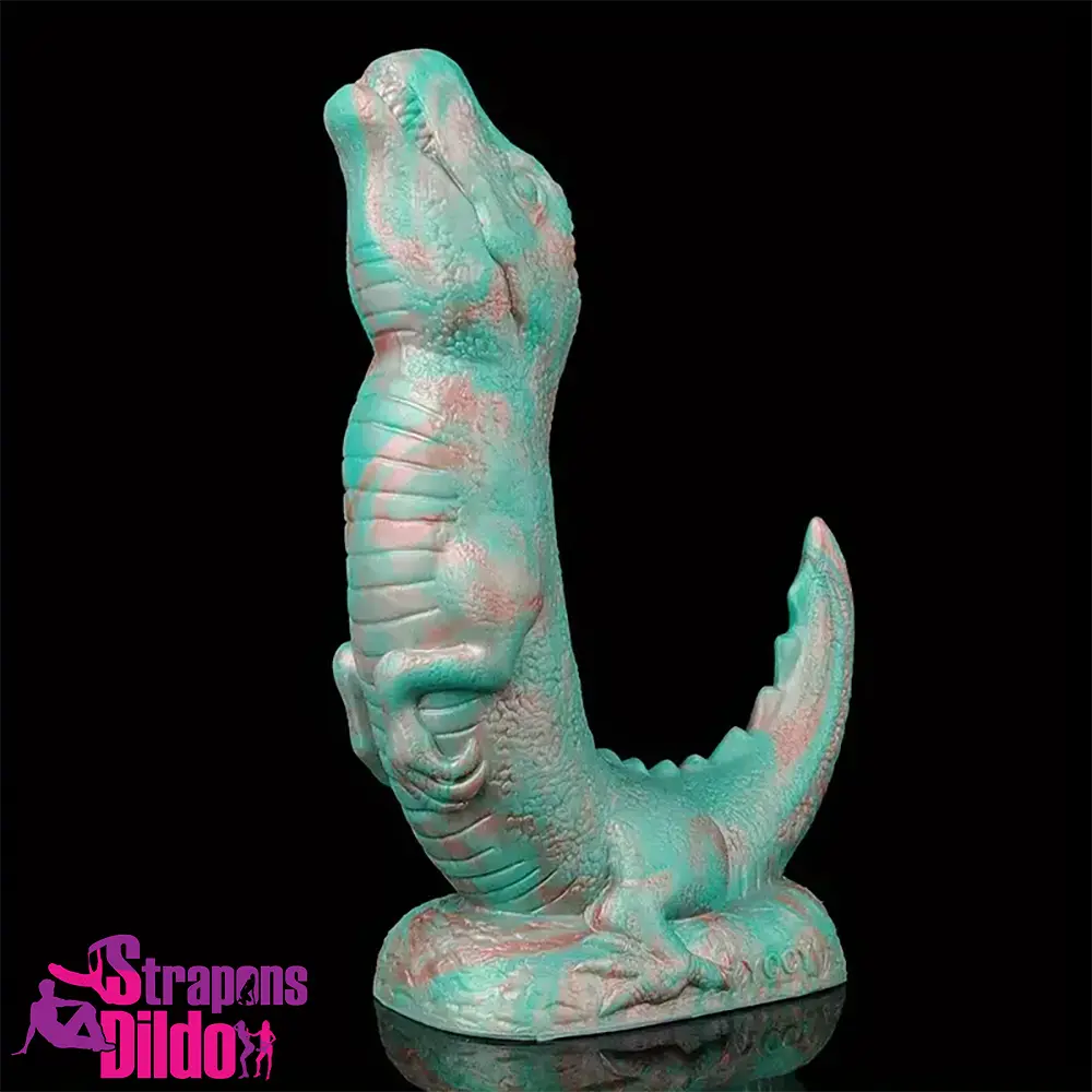 8.66in Fantasy Animal Dinosaur Monster Silicone Wide Soft Dildo Strap ons Dildo