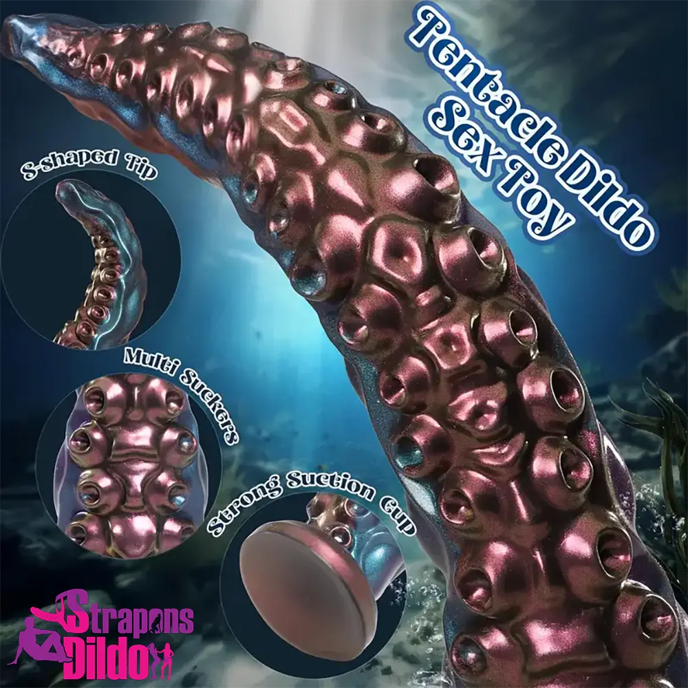 12.8in Tentacle Big Silicone Soft Dildo For G-Spot Anal Penetration Strap ons Dildo