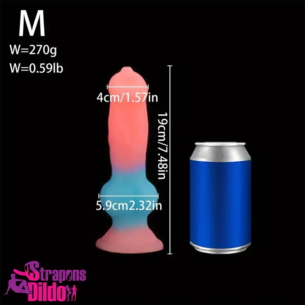 7.08in 7.48in 9.44in 10.23in 13in Silicone Soft Big Glowing Dog Real Dildo Strap ons Dildo