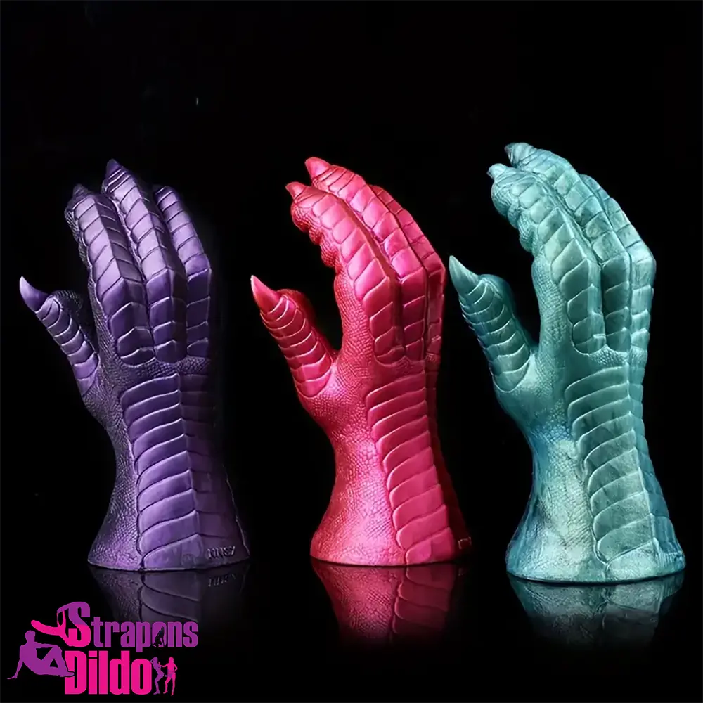 8.66in Fantasy Monster Hands Silicone Soft Dildo For Women Unisex Strap ons Dildo