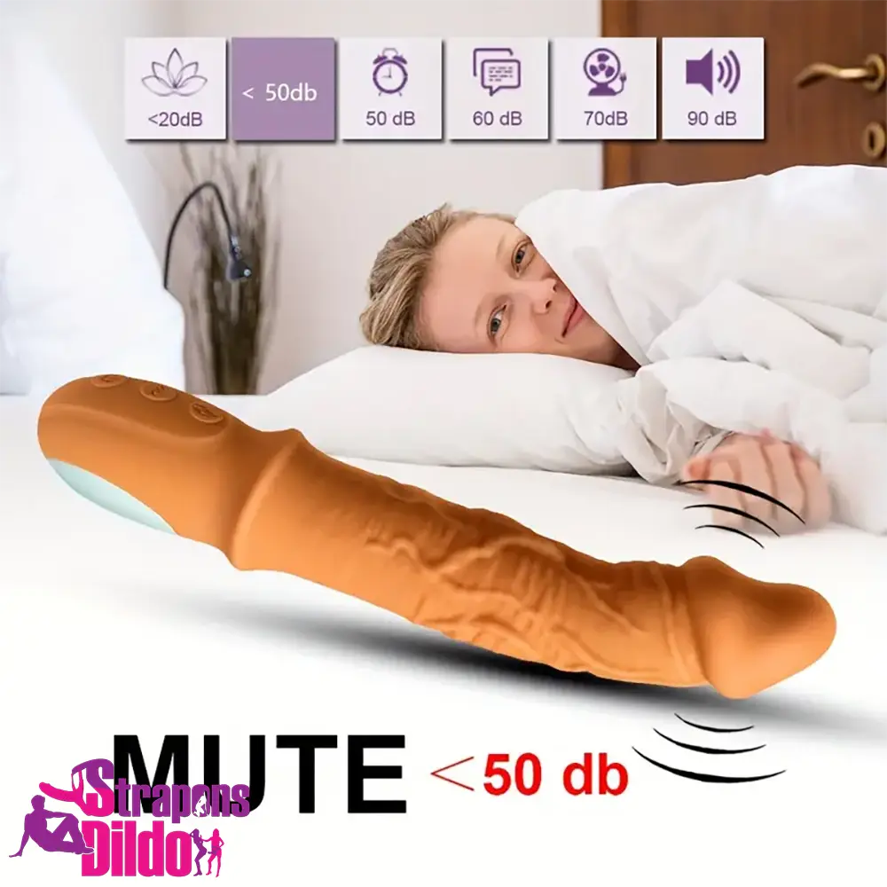 8.46in Automatic Soft Real Silicone Heating Vibrating Comforter Dildo Strap ons Dildo