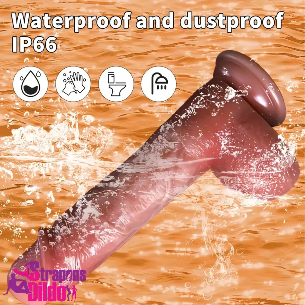 8.6in Vibrating Thrusting Big Silicone Soft Heated Dildo For Women Using Strap ons Dildo