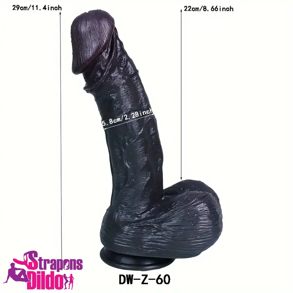 11.4in Silicone Ebony Large Soft Dildo For Women Penetration Sex Toy Strap ons Dildo