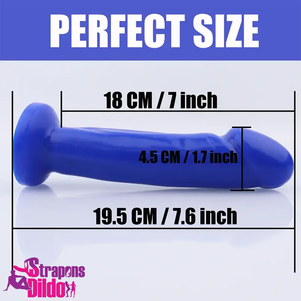 7.6in Body Safe Silicone Soft Dildo For Women Men Couples Suction Cup Strap ons Dildo