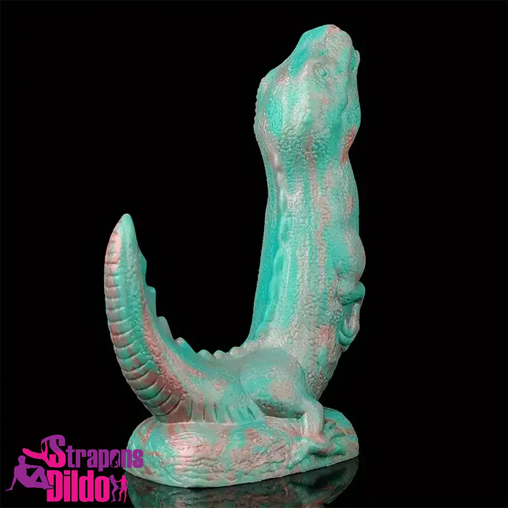 8.66in Fantasy Animal Dinosaur Monster Silicone Wide Soft Dildo Strap ons Dildo