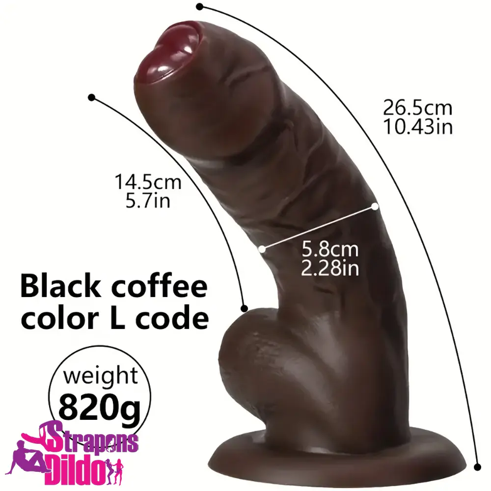 6.29in 8.26in 10.43in Ebony Silicone Soft Real Uncut Dildo For Adult Toy Strap ons Dildo